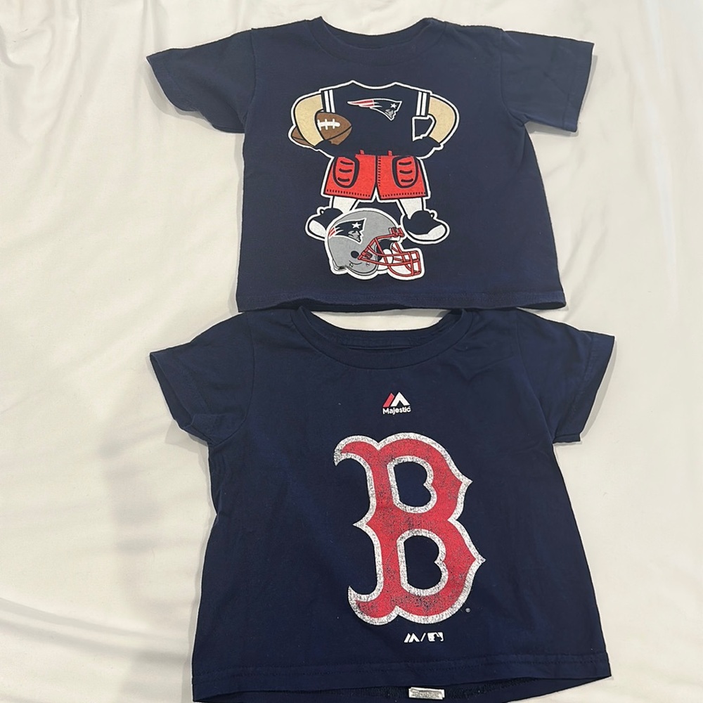Red Sox and Patriots 2T toddler shirts!